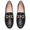 CLARKS WOMENS LEATHER LOAFER - BLACK